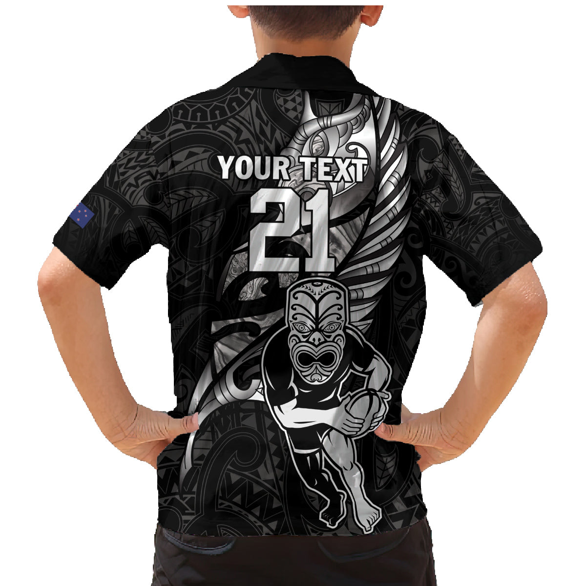 Custom New Zealand Maori Rugby Family Matching Mermaid Dress and Hawaiian Shirt Rarauhe Pango Silver Fern Manaia