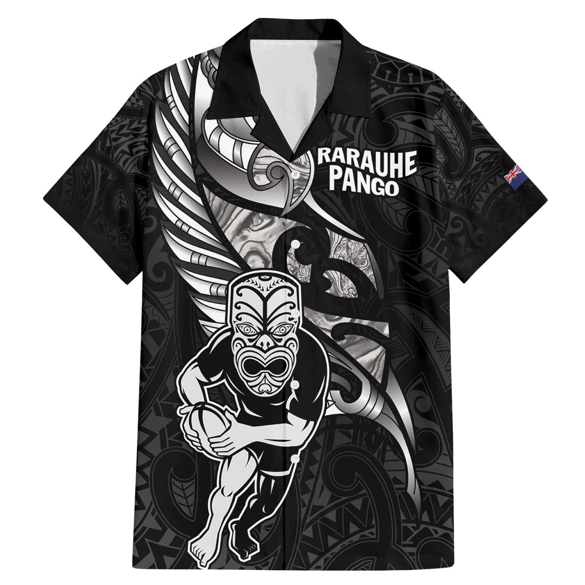 Custom New Zealand Maori Rugby Family Matching Mermaid Dress and Hawaiian Shirt Rarauhe Pango Silver Fern Manaia