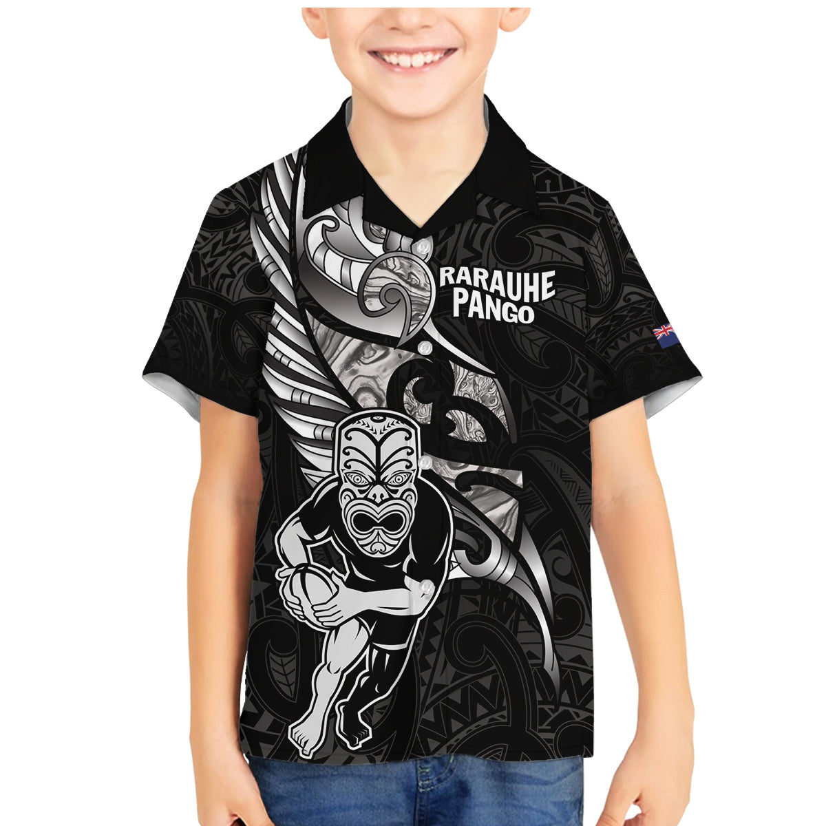 Custom New Zealand Maori Rugby Family Matching Mermaid Dress and Hawaiian Shirt Rarauhe Pango Silver Fern Manaia