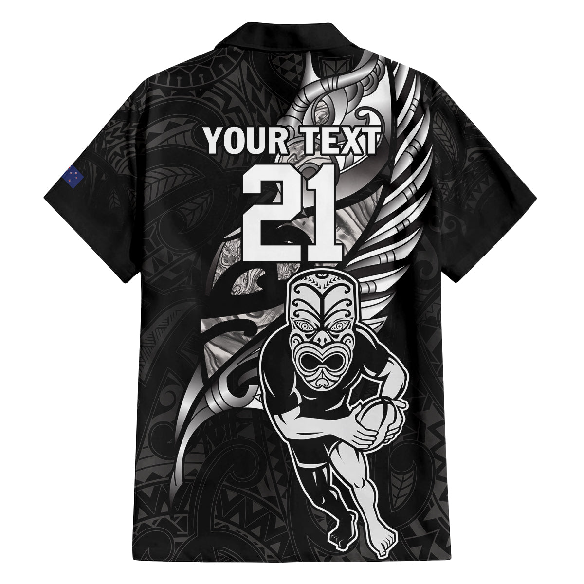 Custom New Zealand Maori Rugby Family Matching Off The Shoulder Long Sleeve Dress and Hawaiian Shirt Rarauhe Pango Silver Fern Manaia