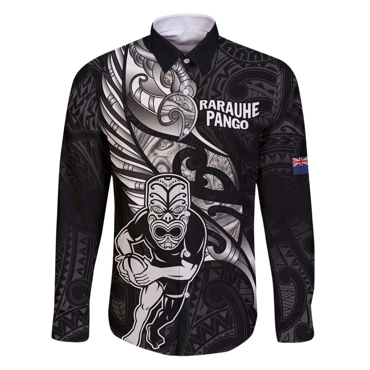 Custom New Zealand Maori Rugby Family Matching Puletasi and Hawaiian Shirt Rarauhe Pango Silver Fern Manaia