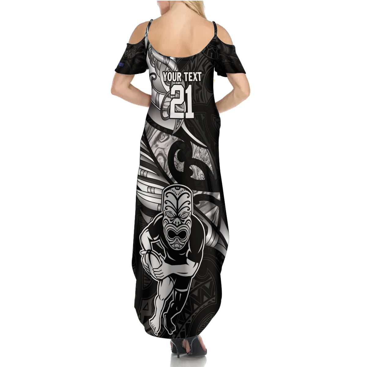 Custom New Zealand Maori Rugby Family Matching Summer Maxi Dress and Hawaiian Shirt Rarauhe Pango Silver Fern Manaia