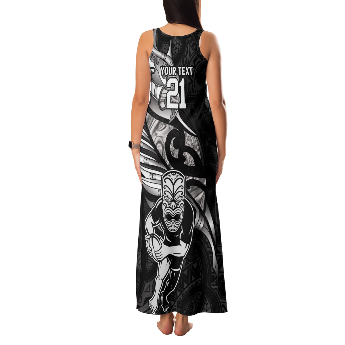 Custom New Zealand Maori Rugby Family Matching Tank Maxi Dress and Hawaiian Shirt Rarauhe Pango Silver Fern Manaia