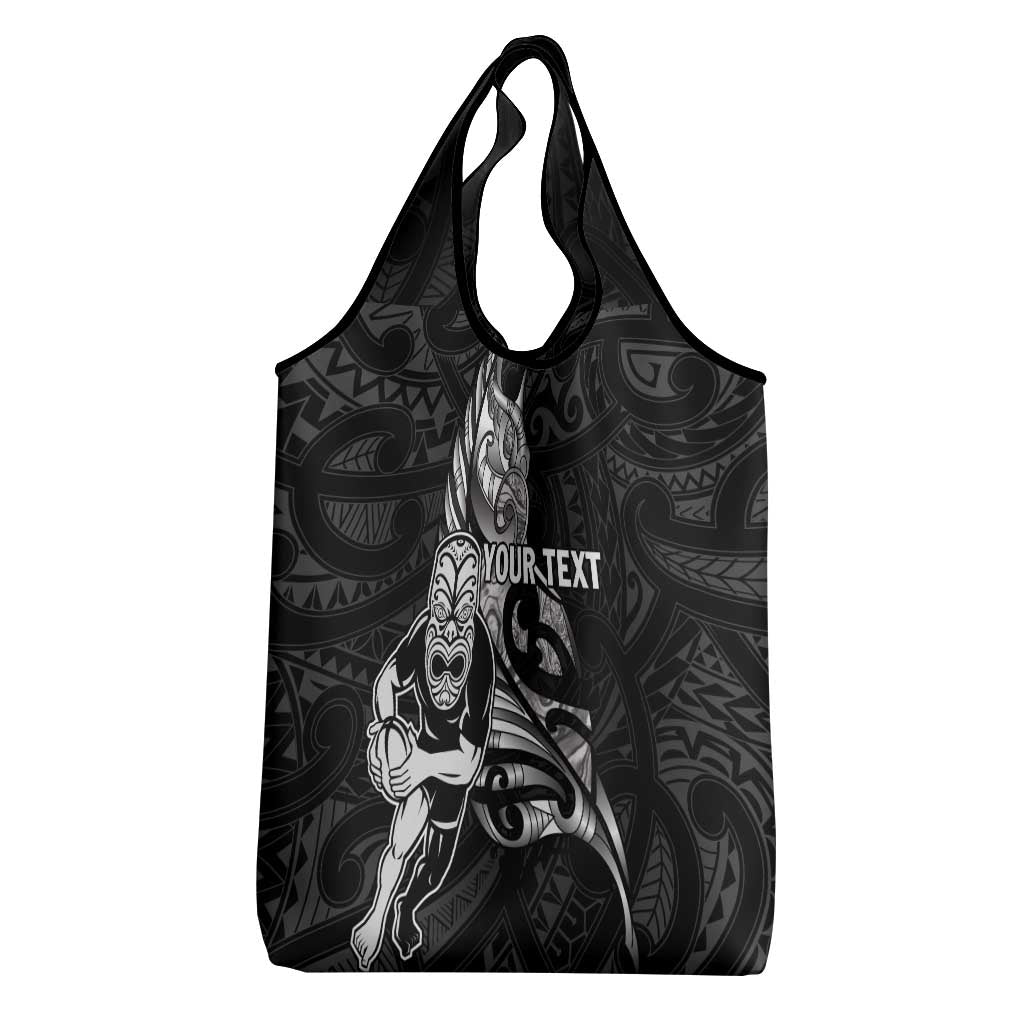 Custom New Zealand Maori Rugby Grocery Bag Rarauhe Pango Silver Fern Manaia