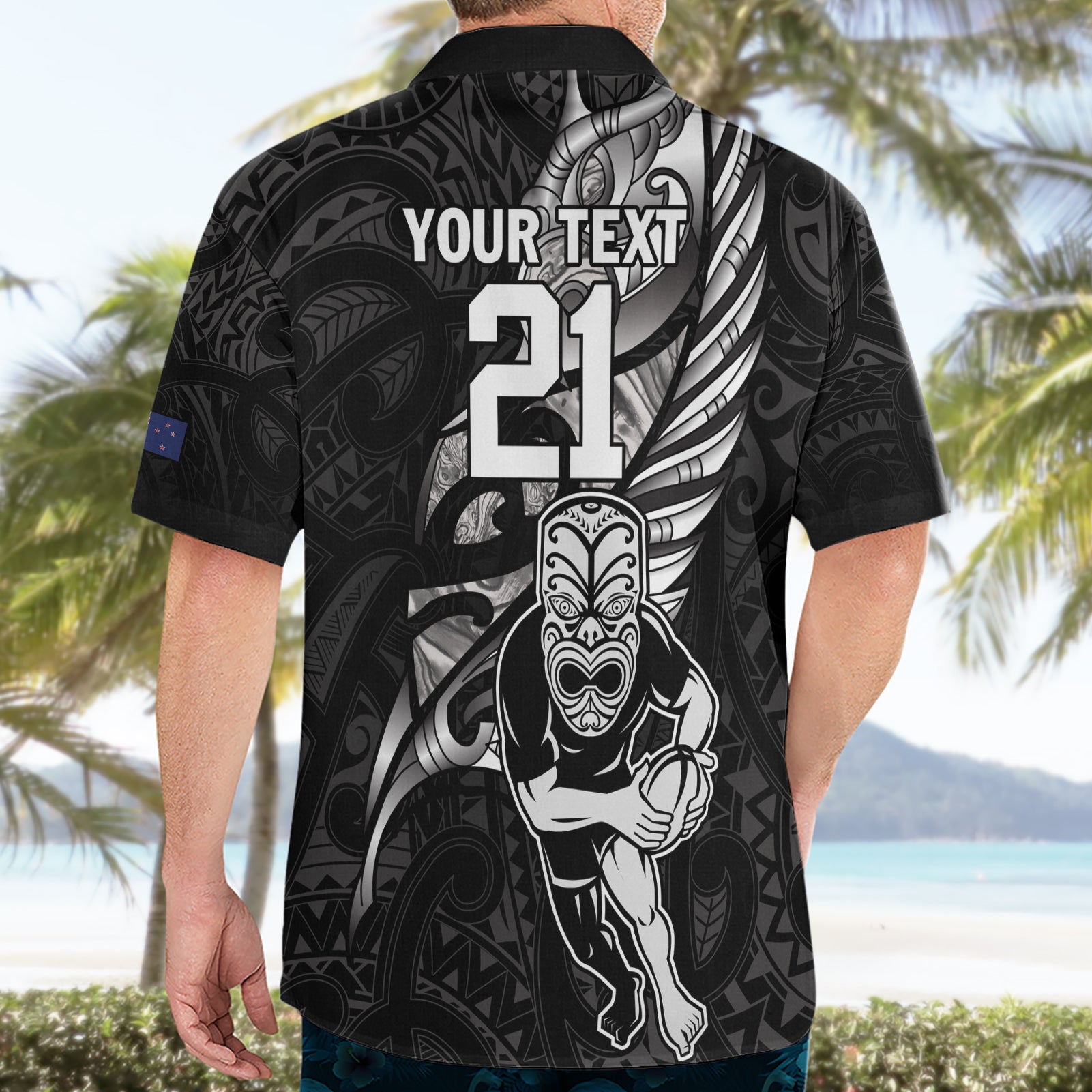 Custom New Zealand Maori Rugby Hawaiian Shirt Rarauhe Pango Silver Fern Manaia - Vibe Hoodie Shop