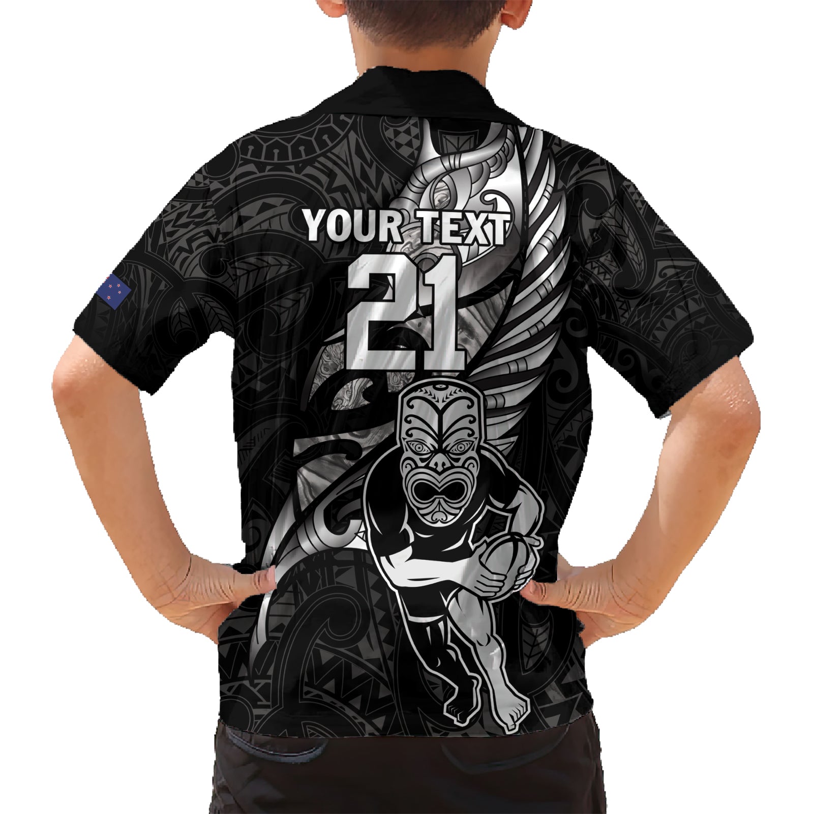 Custom New Zealand Maori Rugby Hawaiian Shirt Rarauhe Pango Silver Fern Manaia - Vibe Hoodie Shop