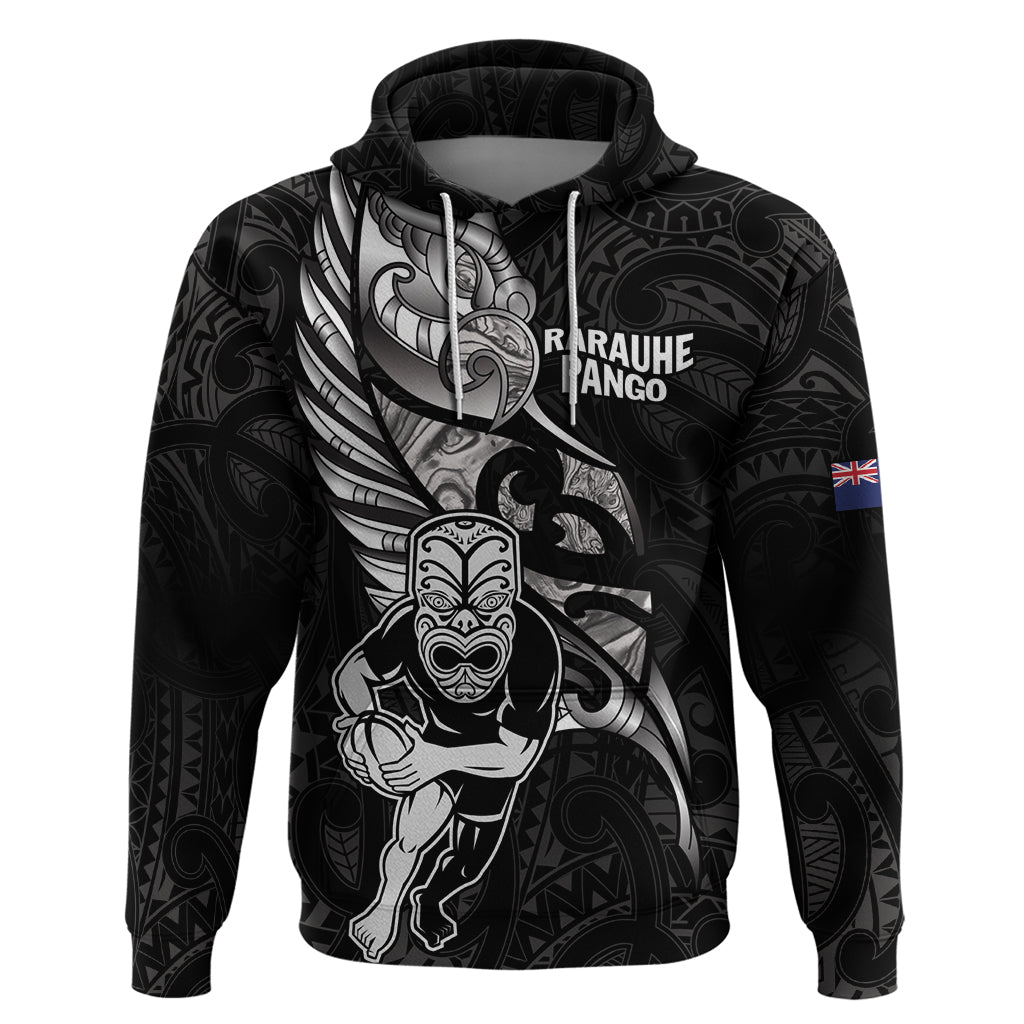Custom New Zealand Maori Rugby Hoodie Rarauhe Pango Silver Fern Manaia LT9 - Vibe Hoodie Shop
