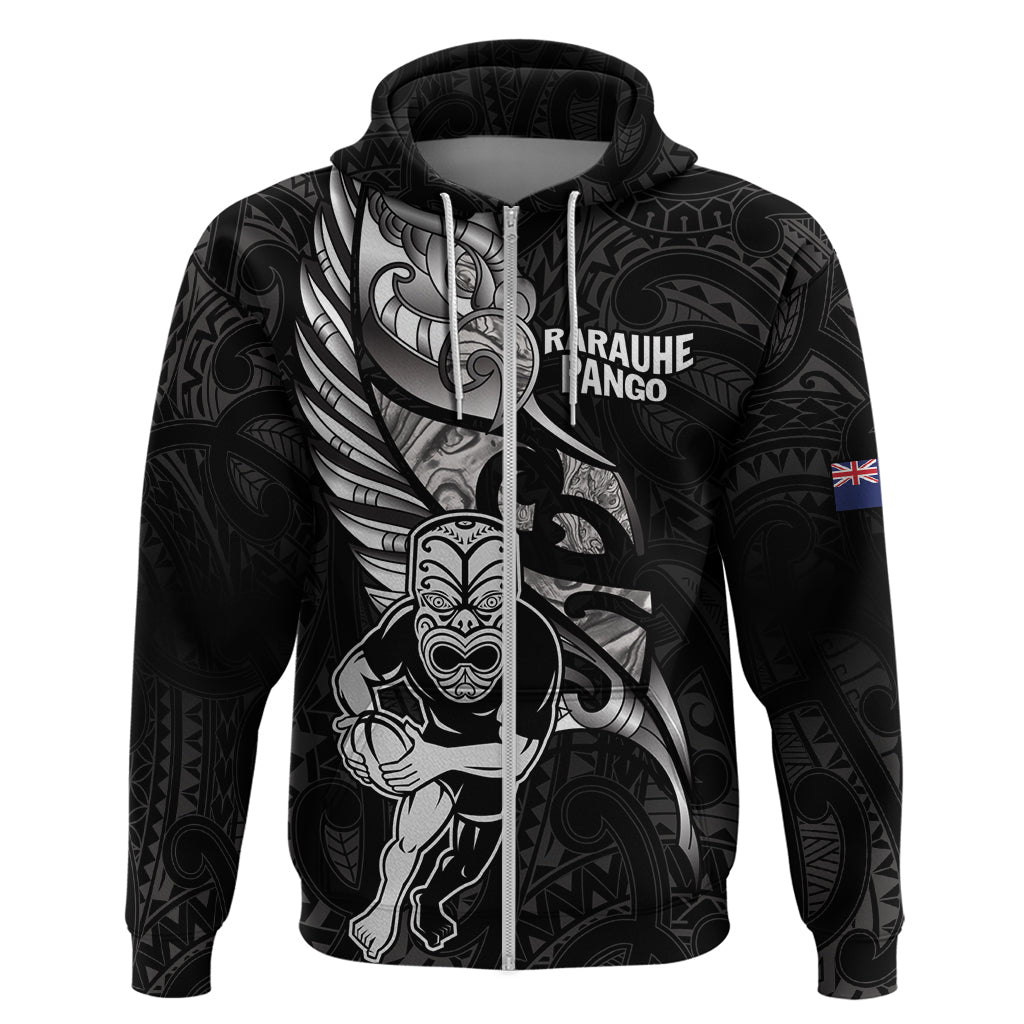 Custom New Zealand Maori Rugby Hoodie Rarauhe Pango Silver Fern Manaia LT9 - Vibe Hoodie Shop