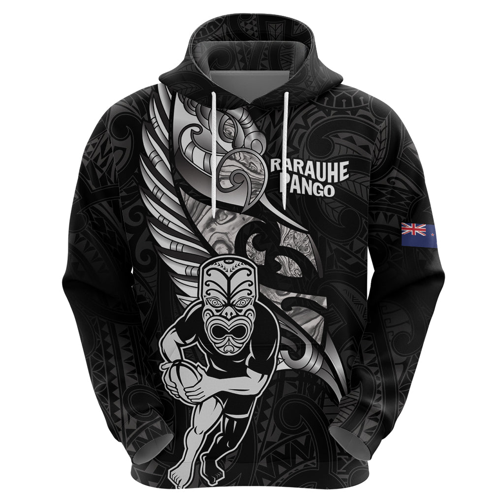Custom New Zealand Maori Rugby Hoodie Rarauhe Pango Silver Fern Manaia LT9 - Vibe Hoodie Shop