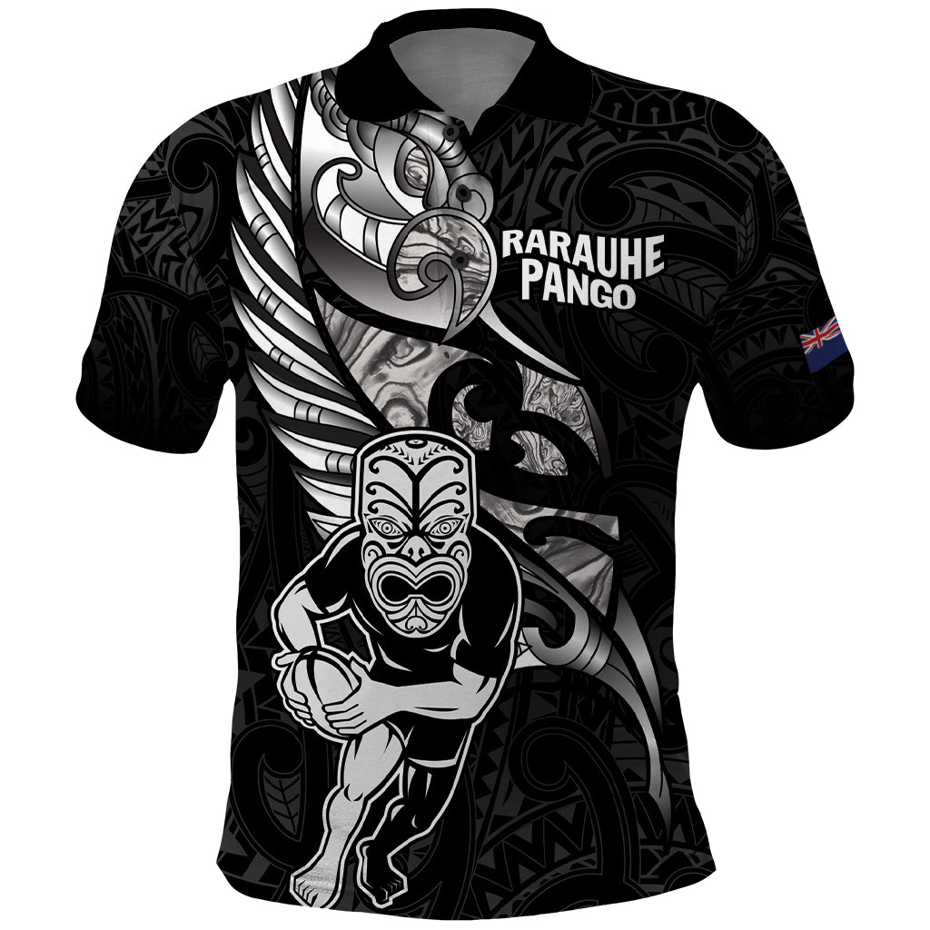 Custom New Zealand Maori Rugby Polo Shirt Rarauhe Pango Silver Fern Manaia LT9 - Vibe Hoodie Shop