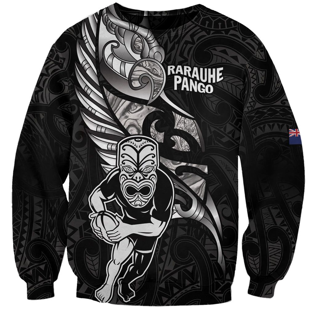 Custom New Zealand Maori Rugby Sweatshirt Rarauhe Pango Silver Fern Manaia - Vibe Hoodie Shop