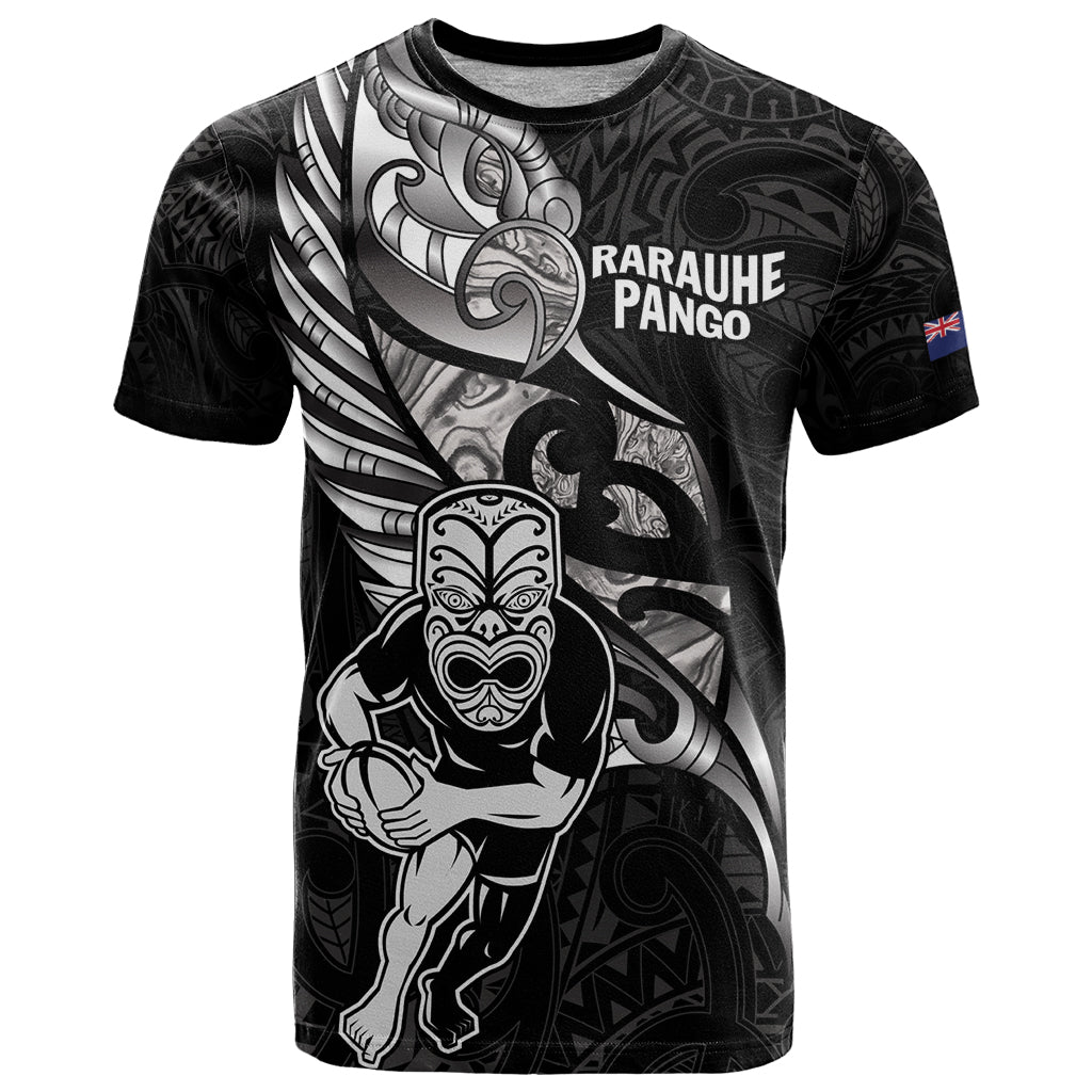 Custom New Zealand Maori Rugby T Shirt Rarauhe Pango Silver Fern Manaia LT9 - Vibe Hoodie Shop