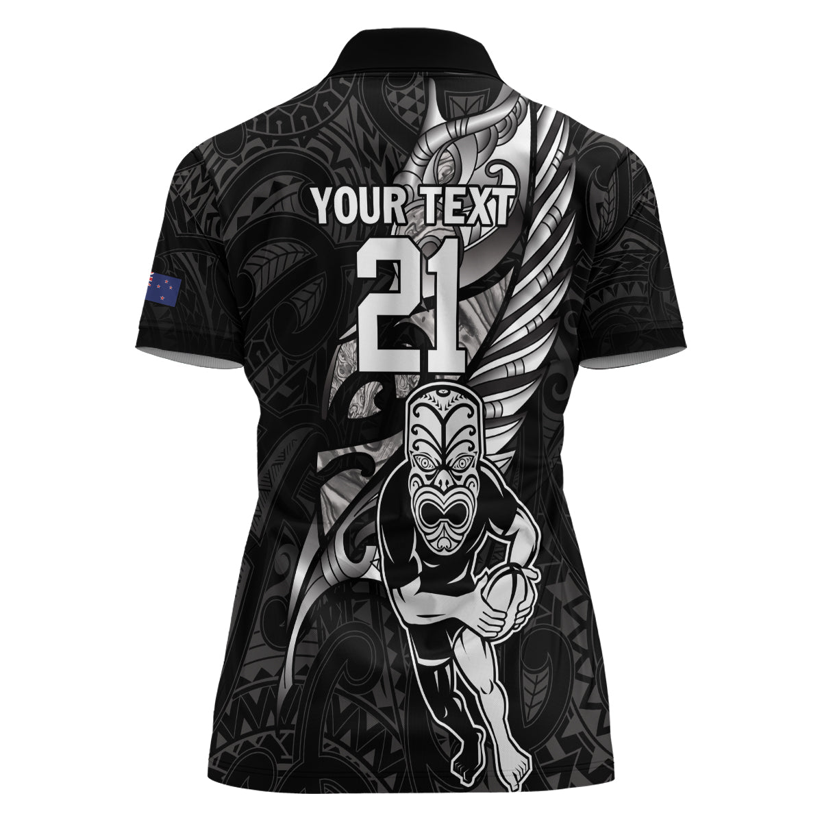 Custom New Zealand Maori Rugby Women Polo Shirt Rarauhe Pango Silver Fern Manaia - Vibe Hoodie Shop