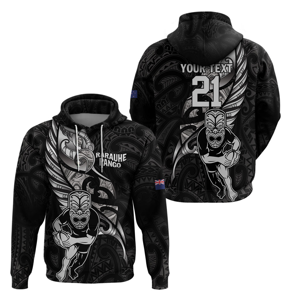 Custom New Zealand Maori Rugby Zip Hoodie Rarauhe Pango Silver Fern Manaia - Vibe Hoodie Shop