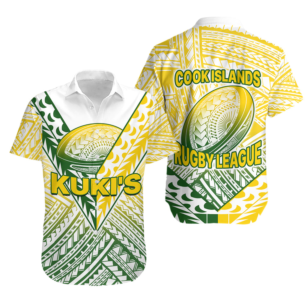 The Kuki's Cook Islands Rugby Hawaiian Shirt Be Unique Vibe White - Vibe Hoodie Shop