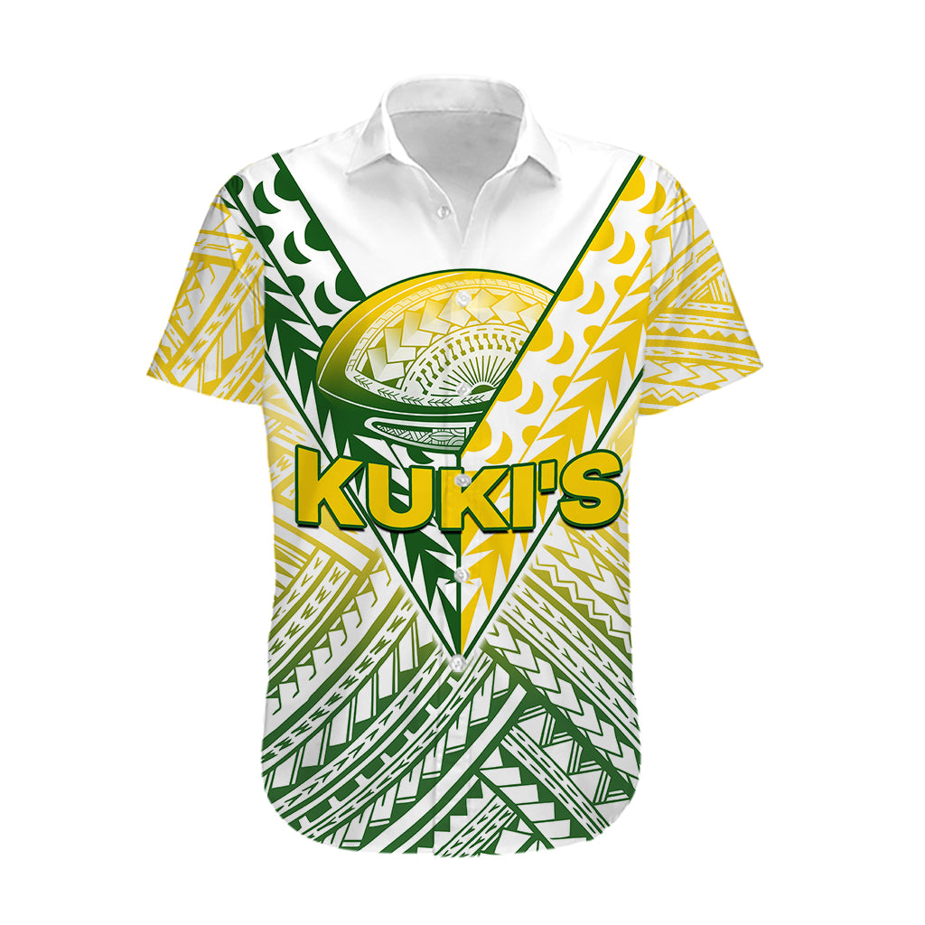 The Kuki's Cook Islands Rugby Hawaiian Shirt Be Unique Vibe White - Vibe Hoodie Shop