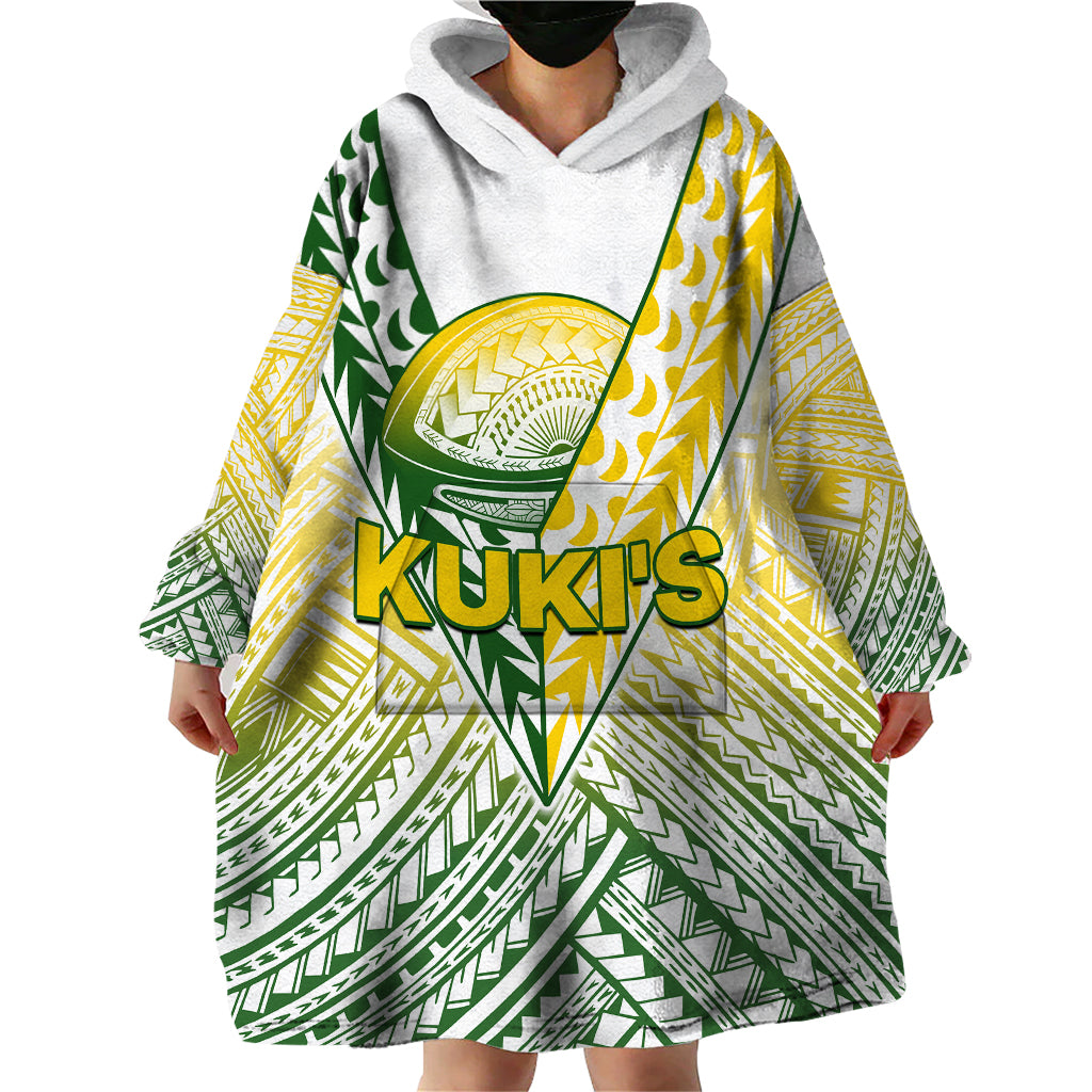 The Kuki's Cook Islands Rugby Wearable Blanket Hoodie Be Unique Vibe White - Vibe Hoodie Shop