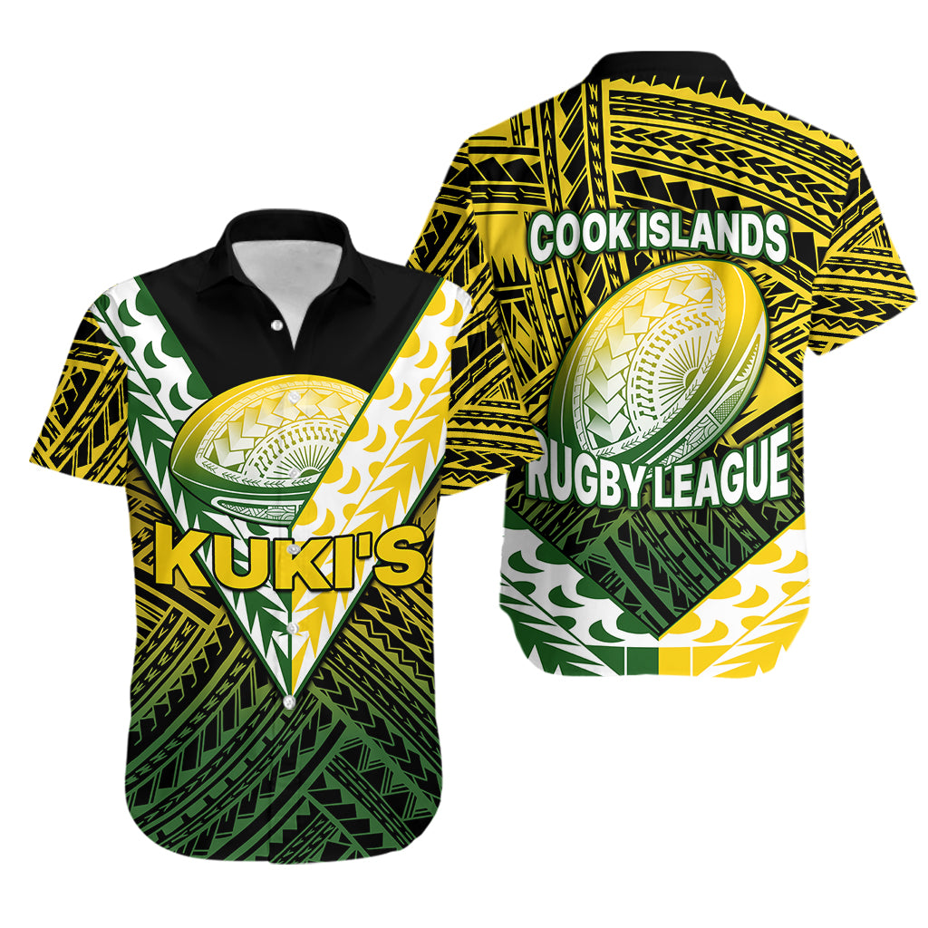 The Kuki's Cook Islands Rugby Hawaiian Shirt Be Unique Vibe Black - Vibe Hoodie Shop