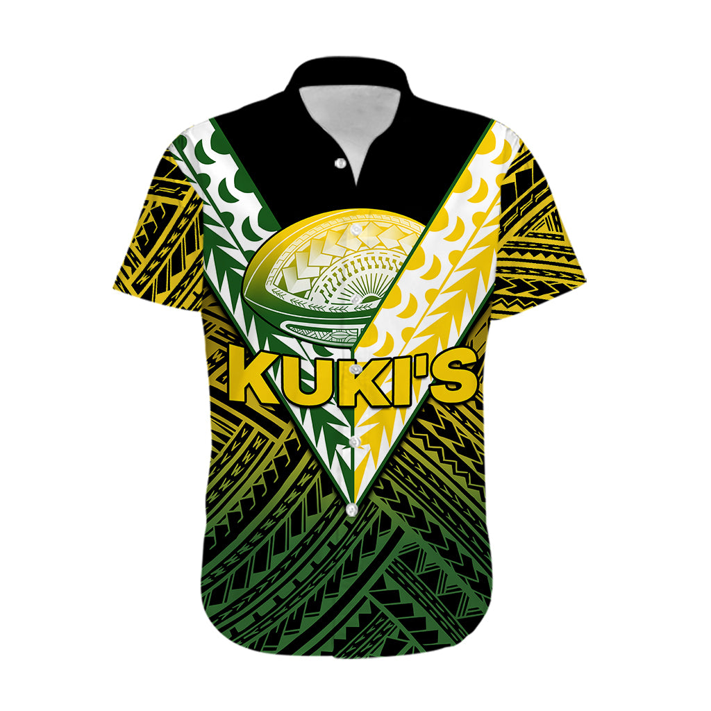 The Kuki's Cook Islands Rugby Hawaiian Shirt Be Unique Vibe Black - Vibe Hoodie Shop