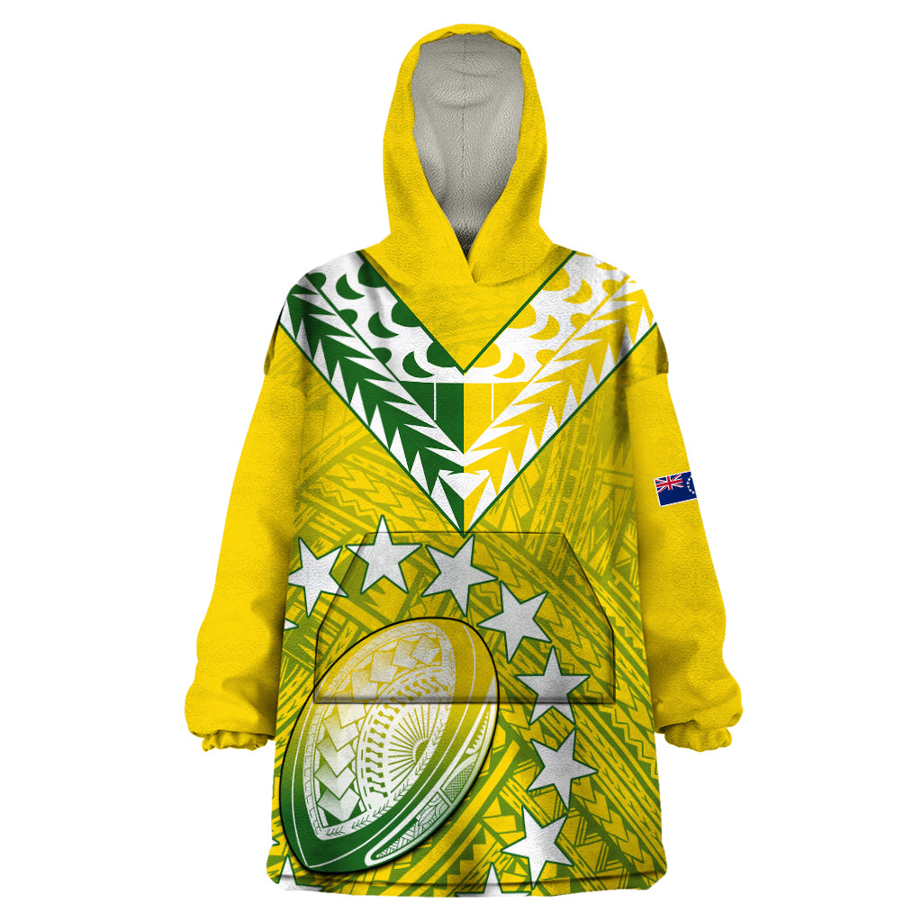 The Kuki's Cook Islands Rugby Wearable Blanket Hoodie Be Unique Vibe Yellow - Vibe Hoodie Shop