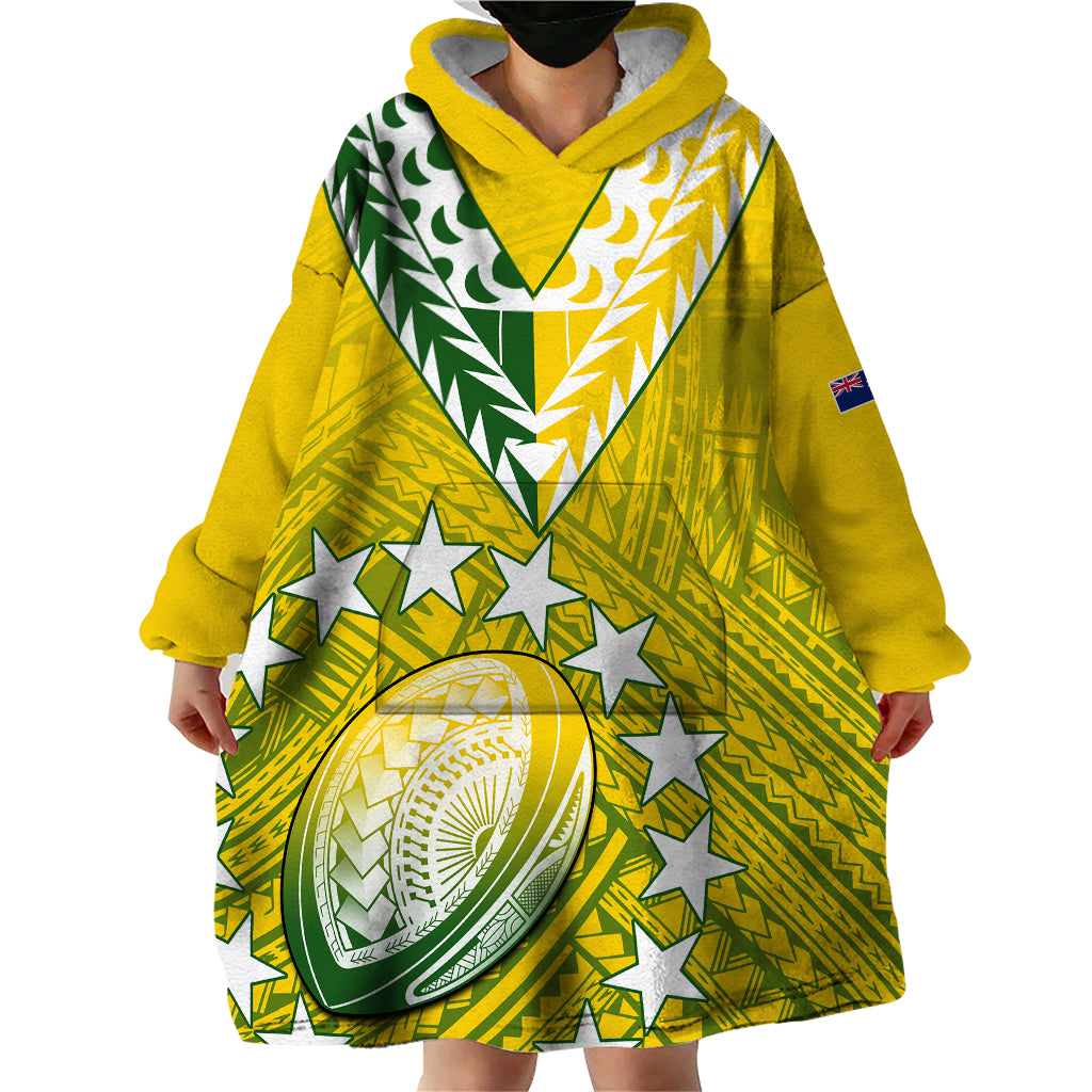 The Kuki's Cook Islands Rugby Wearable Blanket Hoodie Be Unique Vibe Yellow - Vibe Hoodie Shop