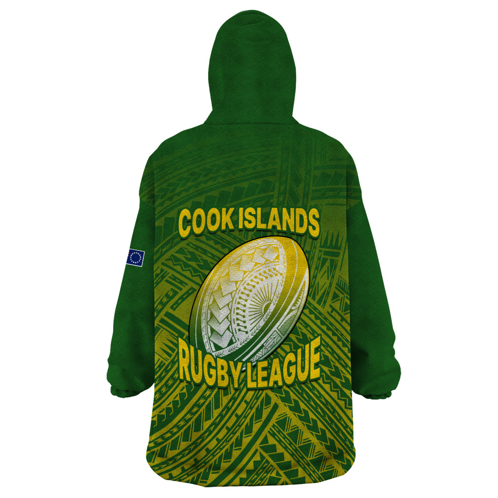 The Kuki's Cook Islands Rugby Wearable Blanket Hoodie Be Unique Vibe Green - Vibe Hoodie Shop