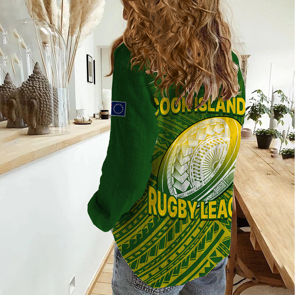 The Kuki's Cook Islands Rugby Women Casual Shirt Be Unique Vibe Green - Vibe Hoodie Shop