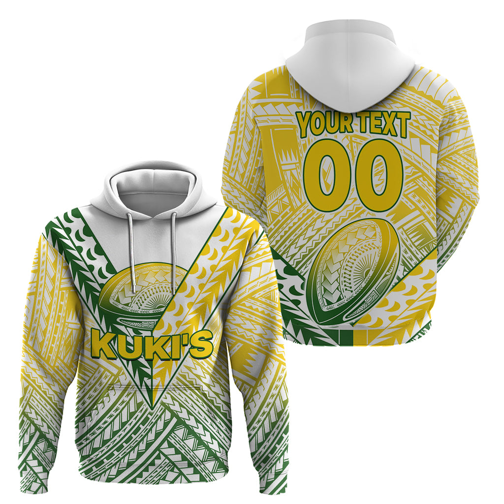 (Custom Text And Number) The Kuki's Cook Islands Rugby Hoodie Be Unique Vibe White LT9 - Vibe Hoodie Shop