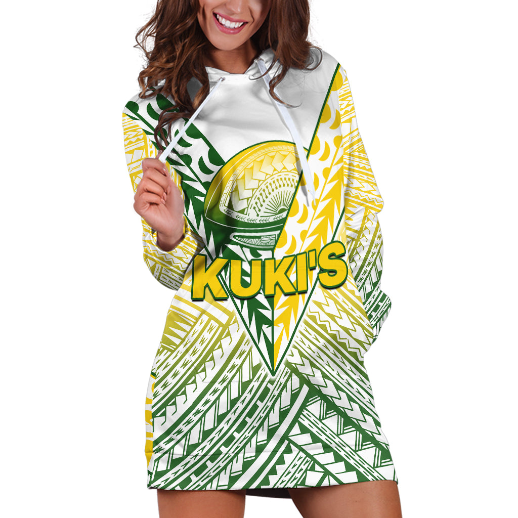 (Custom Text And Number) The Kuki's Cook Islands Rugby Hoodie Dress Be Unique Vibe White - Vibe Hoodie Shop