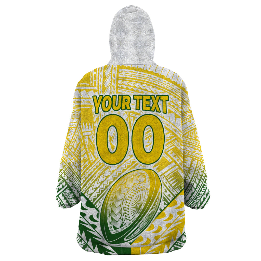 (Custom Text And Number) The Kuki's Cook Islands Rugby Wearable Blanket Hoodie Be Unique Vibe White - Vibe Hoodie Shop