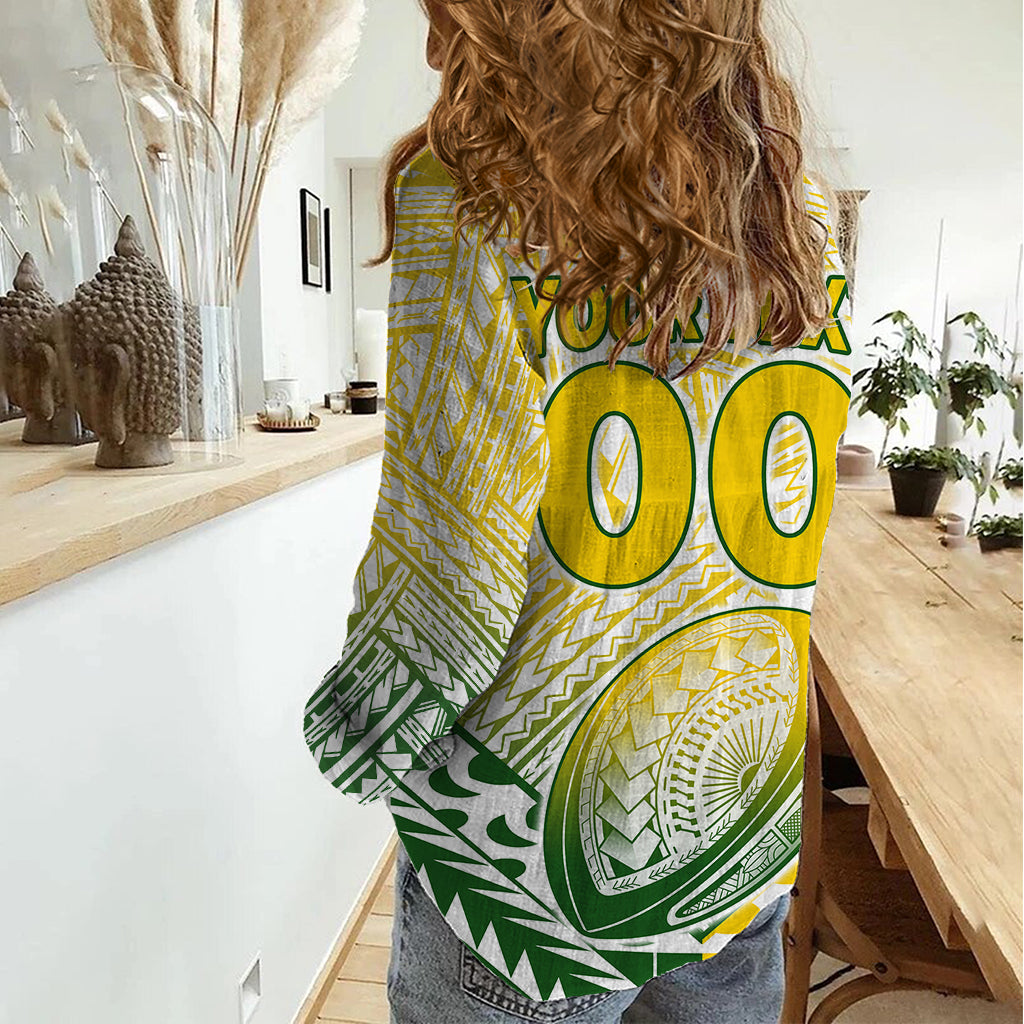 (Custom Text And Number) The Kuki's Cook Islands Rugby Women Casual Shirt Be Unique Vibe White - Vibe Hoodie Shop