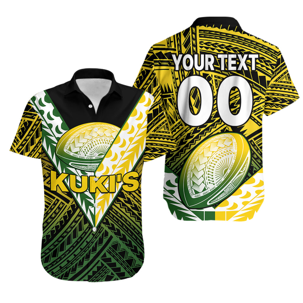(Custom Text And Number) The Kuki's Cook Islands Rugby Hawaiian Shirt Be Unique Vibe Black - Vibe Hoodie Shop
