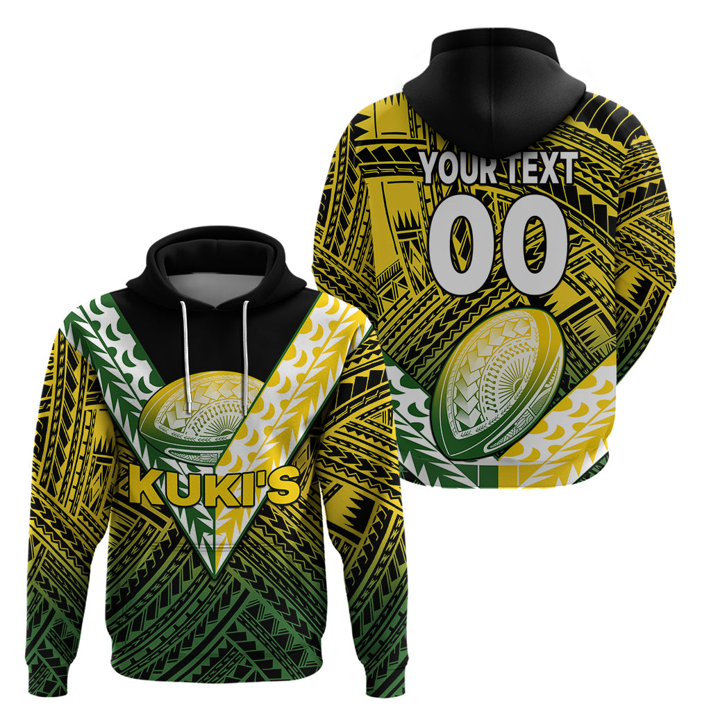 (Custom Text And Number) The Kuki's Cook Islands Rugby Hoodie Be Unique Vibe Black LT9 - Vibe Hoodie Shop