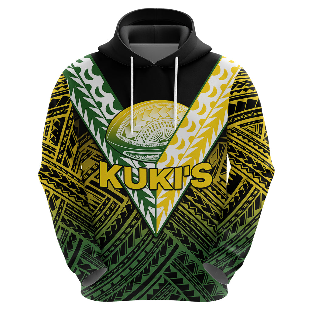 (Custom Text And Number) The Kuki's Cook Islands Rugby Hoodie Be Unique Vibe Black LT9 - Vibe Hoodie Shop