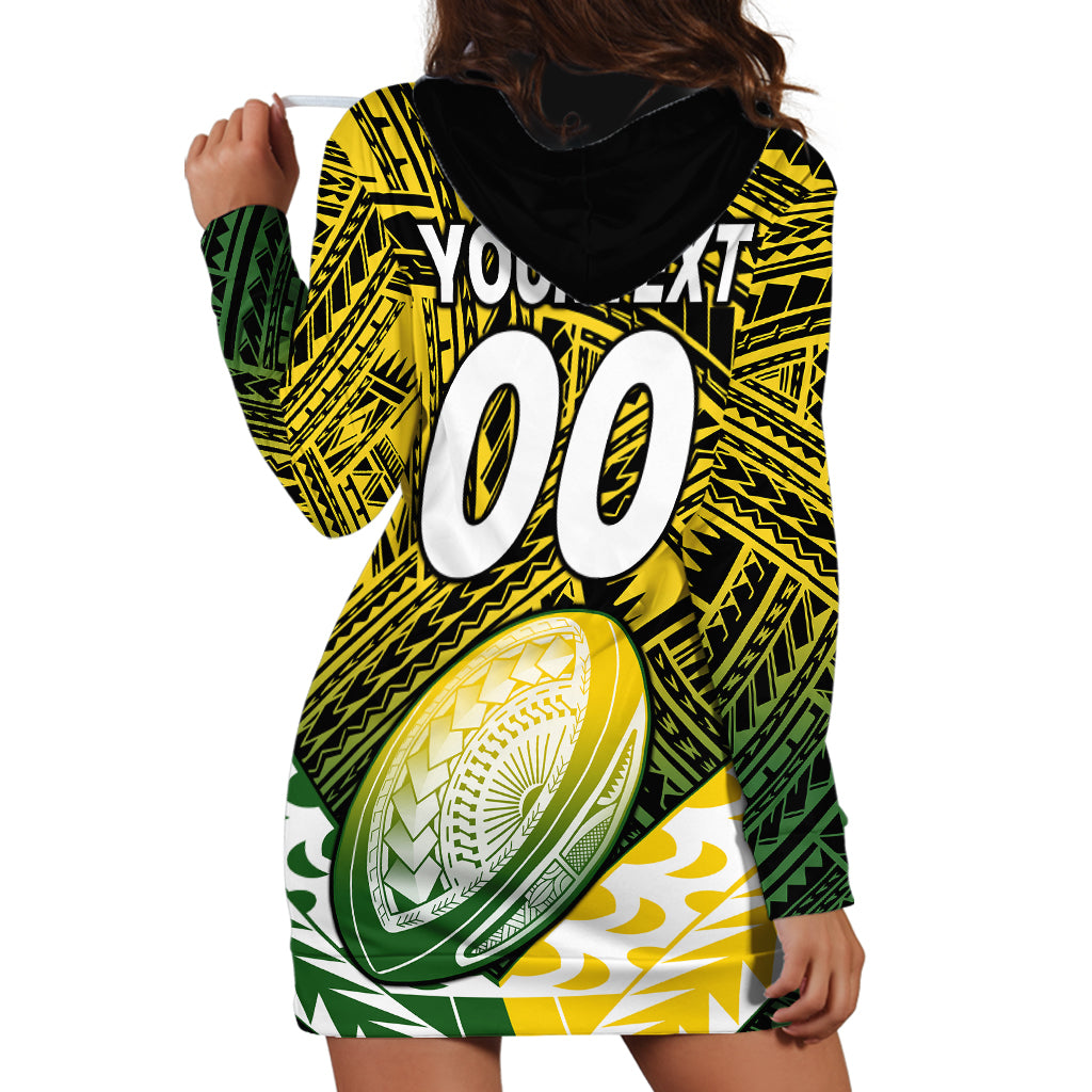 (Custom Text And Number) The Kuki's Cook Islands Rugby Hoodie Dress Be Unique Vibe Black - Vibe Hoodie Shop