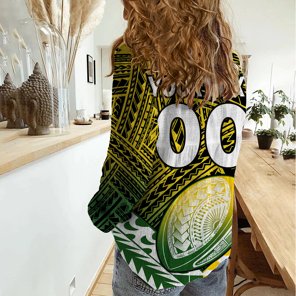 (Custom Text And Number) The Kuki's Cook Islands Rugby Women Casual Shirt Be Unique Vibe Black - Vibe Hoodie Shop