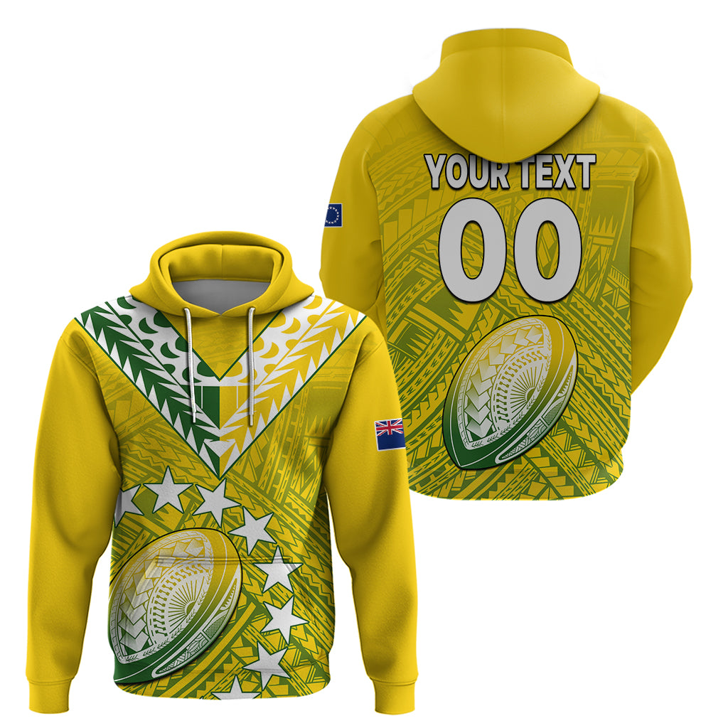 (Custom Text And Number) The Kuki's Cook Islands Rugby Hoodie Be Unique Vibe Yellow LT9 - Vibe Hoodie Shop