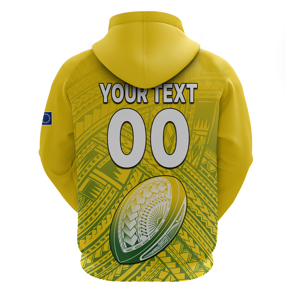 (Custom Text And Number) The Kuki's Cook Islands Rugby Hoodie Be Unique Vibe Yellow LT9 - Vibe Hoodie Shop