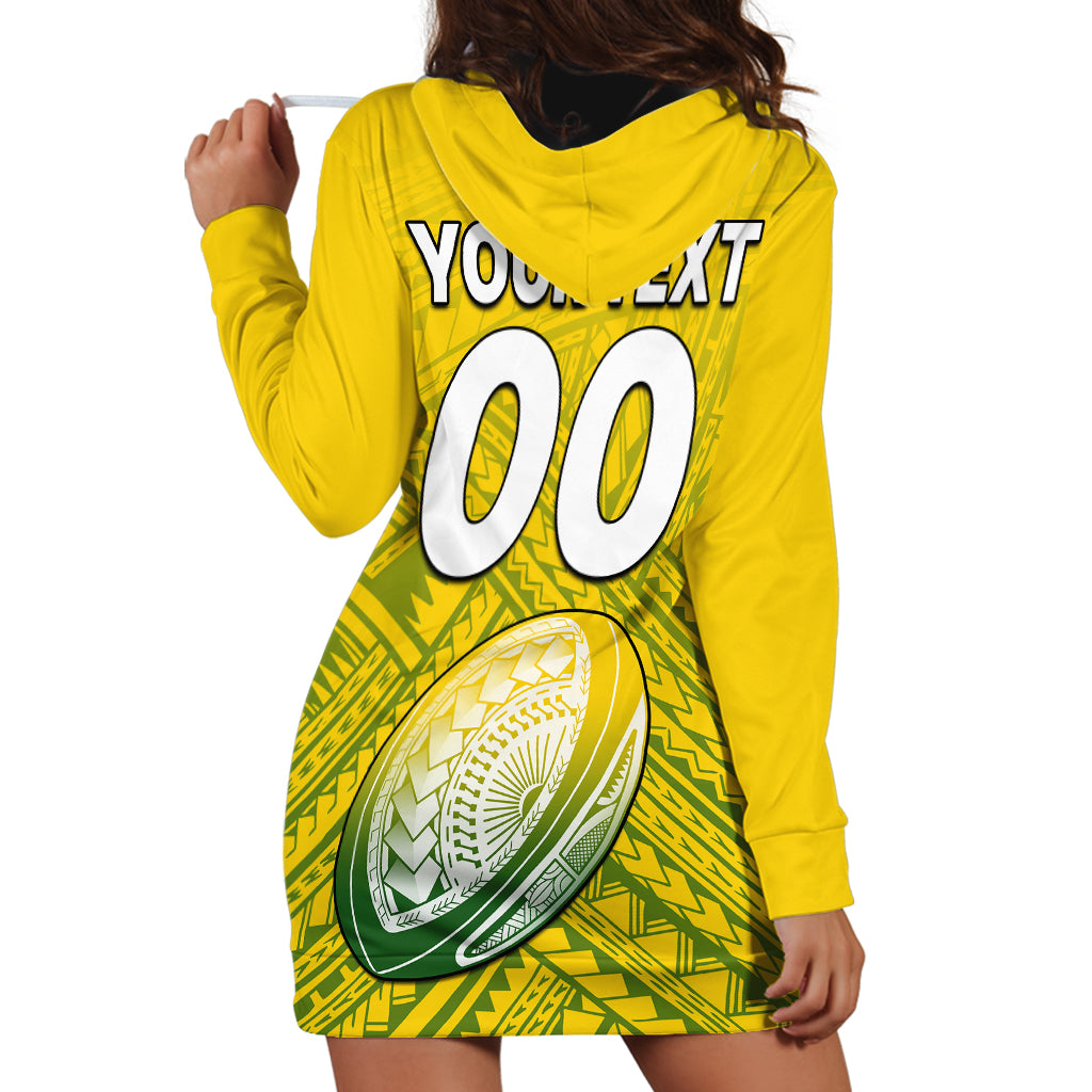 (Custom Text And Number) The Kuki's Cook Islands Rugby Hoodie Dress Be Unique Vibe Yellow - Vibe Hoodie Shop