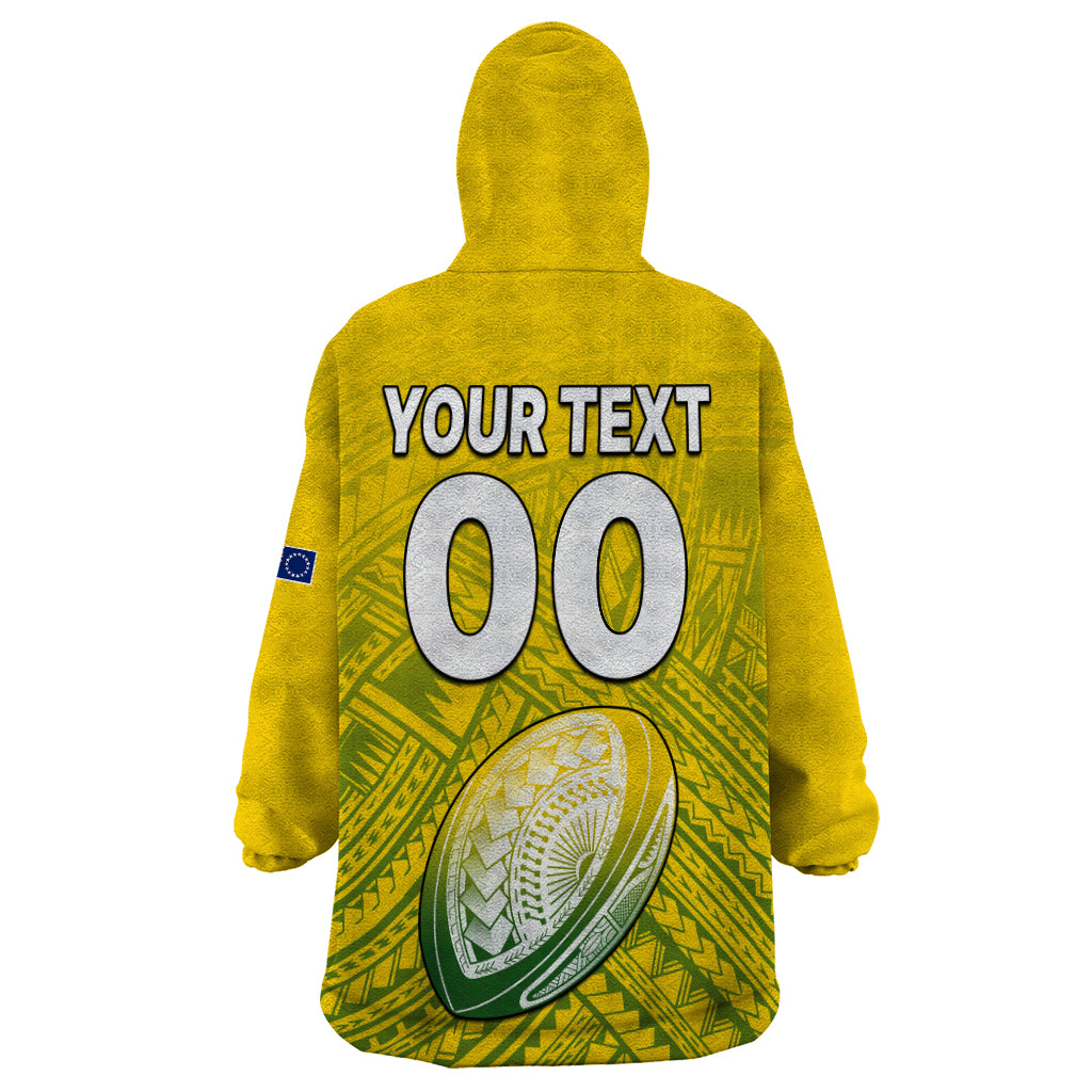 (Custom Text And Number) The Kuki's Cook Islands Rugby Wearable Blanket Hoodie Be Unique Vibe Yellow - Vibe Hoodie Shop