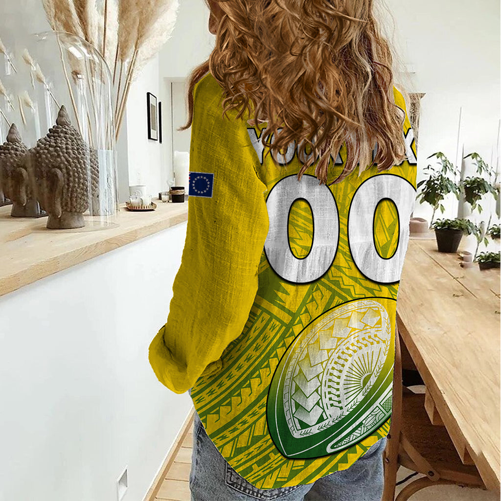 (Custom Text And Number) The Kuki's Cook Islands Rugby Women Casual Shirt Be Unique Vibe Yellow - Vibe Hoodie Shop
