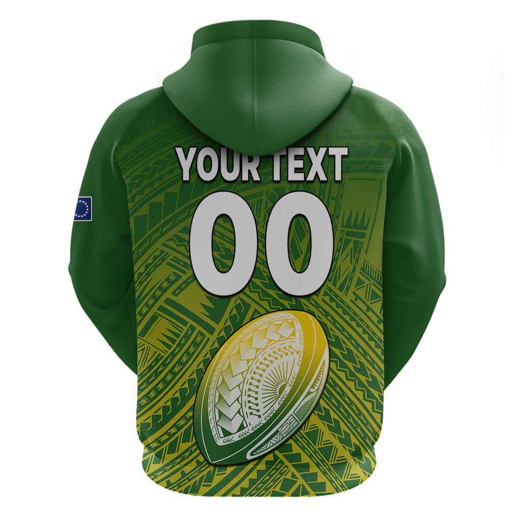 (Custom Text And Number) The Kuki's Cook Islands Rugby Hoodie Be Unique Vibe Green LT9 - Vibe Hoodie Shop