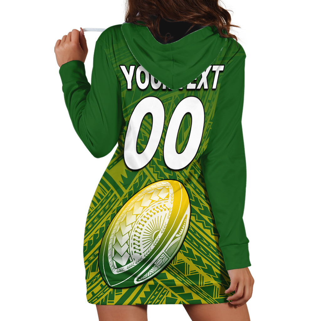 (Custom Text And Number) The Kuki's Cook Islands Rugby Hoodie Dress Be Unique Vibe Green - Vibe Hoodie Shop