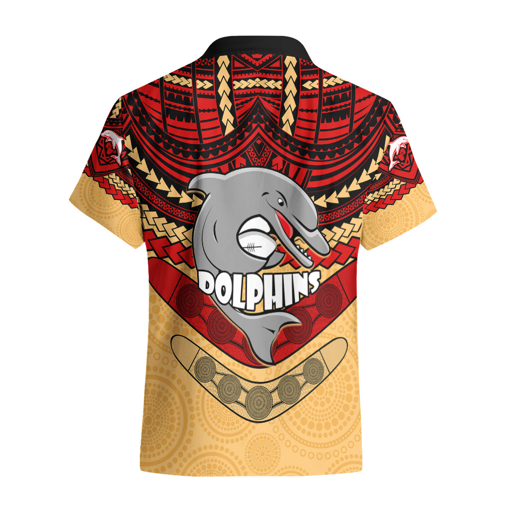 Dolphins Rugby Hawaiian Shirt Polynesian and Aboriginal Vibe - Vibe Hoodie Shop