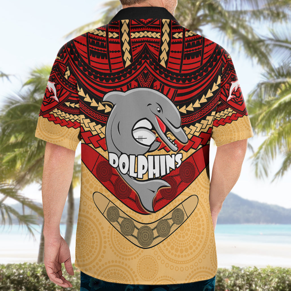 Dolphins Rugby Hawaiian Shirt Polynesian and Aboriginal Vibe - Vibe Hoodie Shop