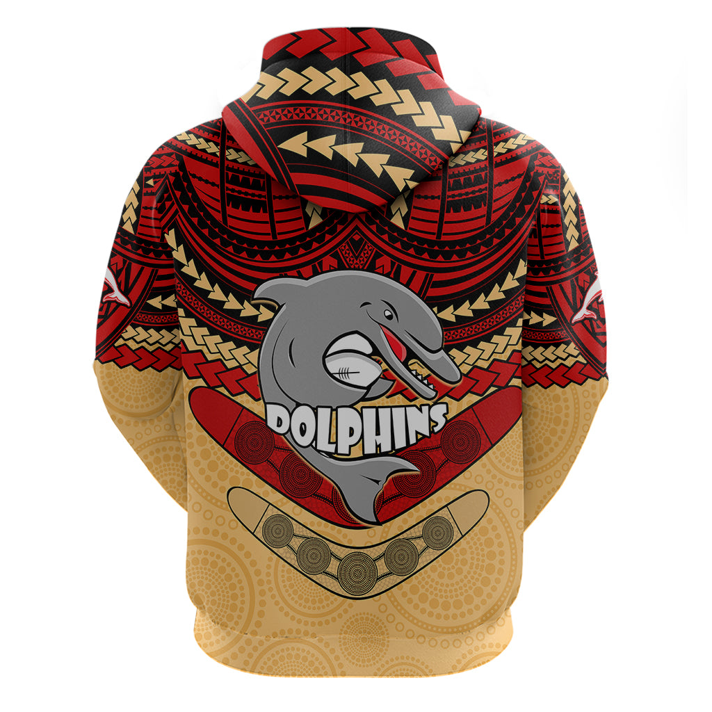 Dolphins Rugby Hoodie Polynesian and Aboriginal Vibe LT9 - Vibe Hoodie Shop