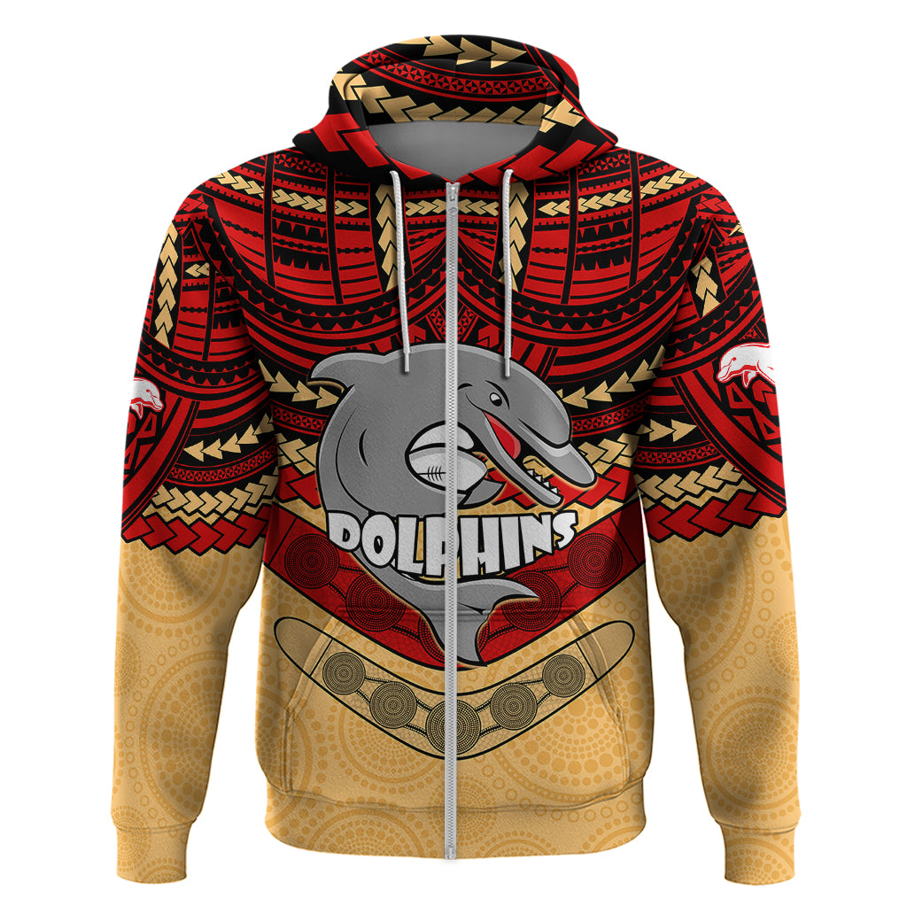 Dolphins Rugby Hoodie Polynesian and Aboriginal Vibe LT9 - Vibe Hoodie Shop