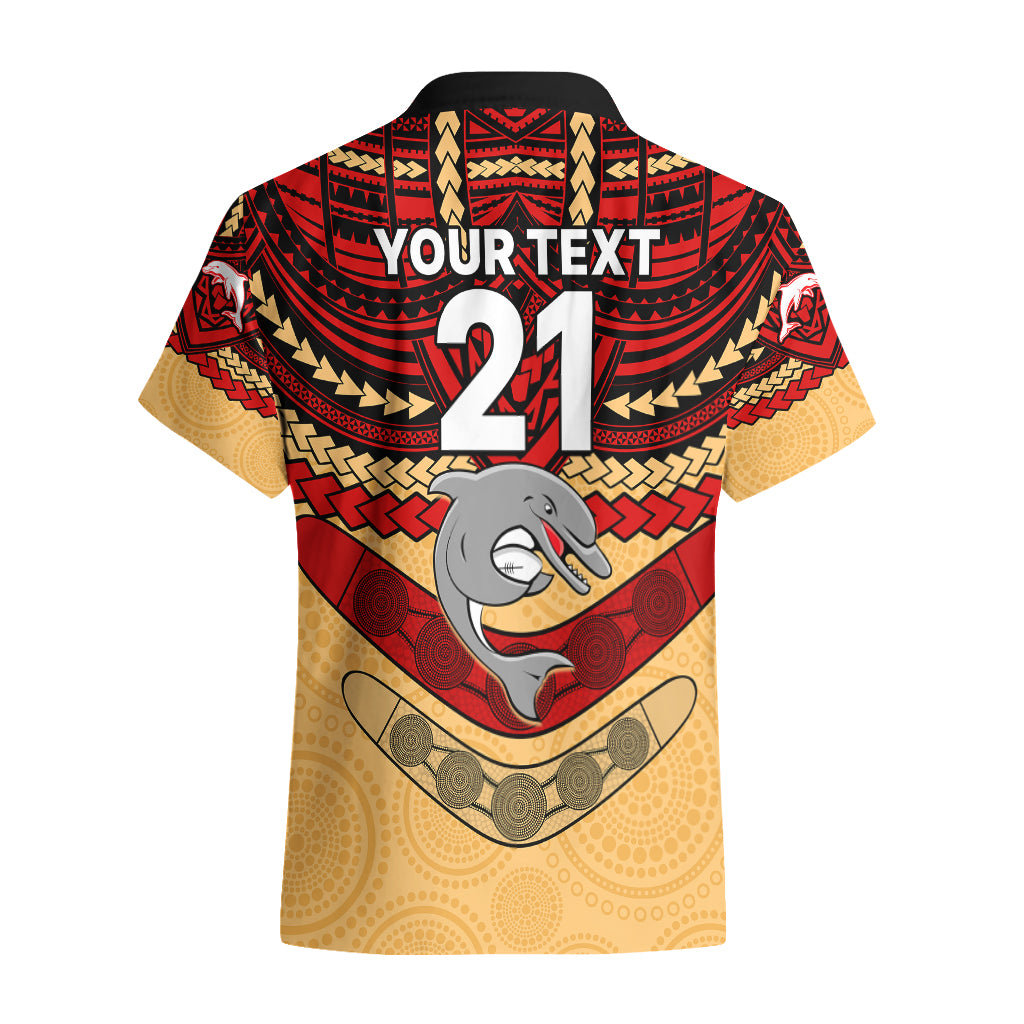 Custom Dolphins Rugby Hawaiian Shirt Polynesian and Aboriginal Vibe - Vibe Hoodie Shop