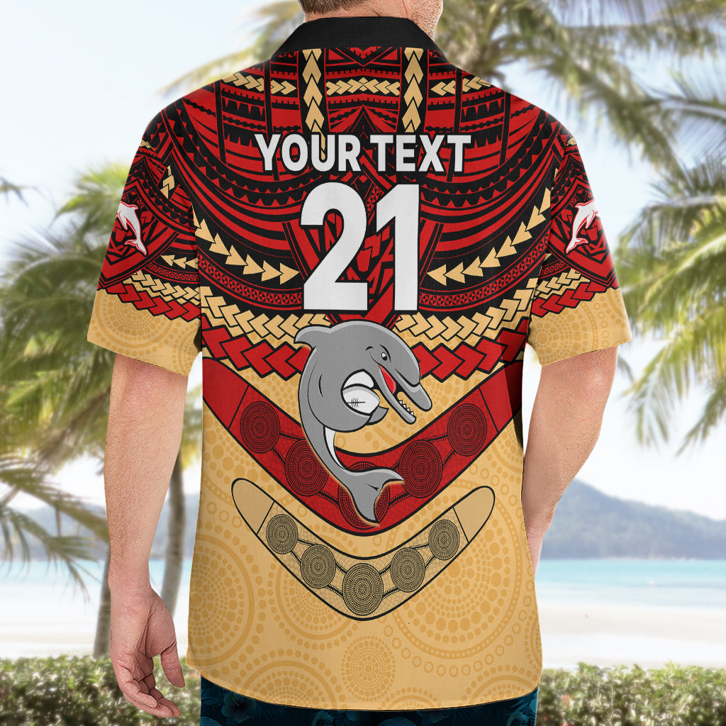 Custom Dolphins Rugby Hawaiian Shirt Polynesian and Aboriginal Vibe - Vibe Hoodie Shop