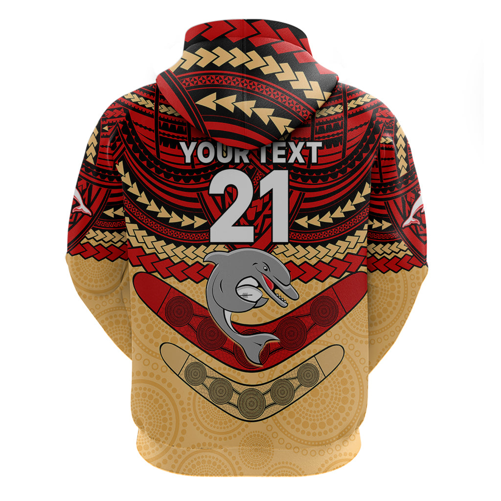 Custom Dolphins Rugby Hoodie Polynesian and Aboriginal Vibe LT9 - Vibe Hoodie Shop